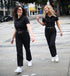 Generic Chef Bae Black Denim Jumpsuit - Small