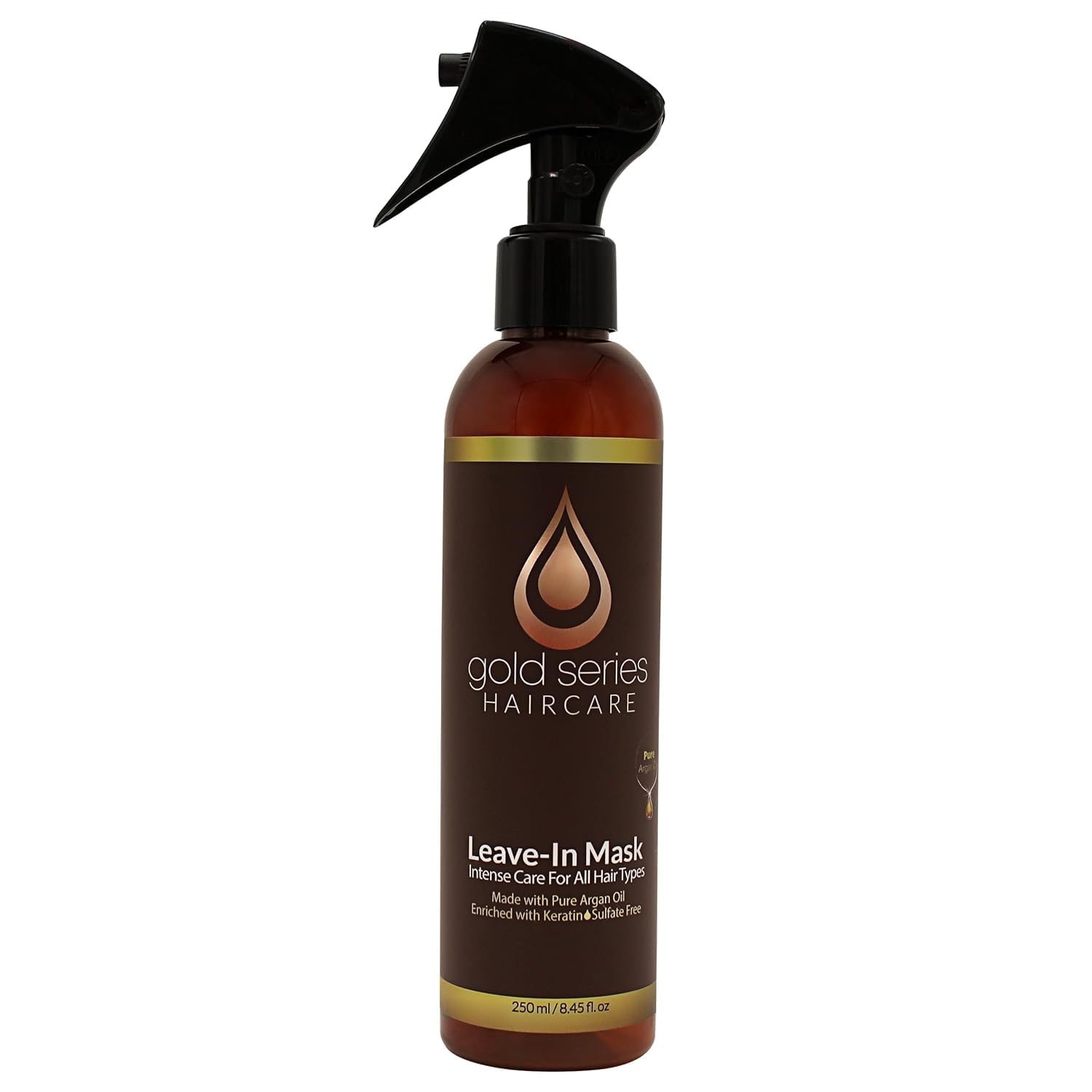 Gold Series Leave-In Hair Mask – Argan Oil Hair Mask Enriched with Keratin, 8.4 Fl.Oz
