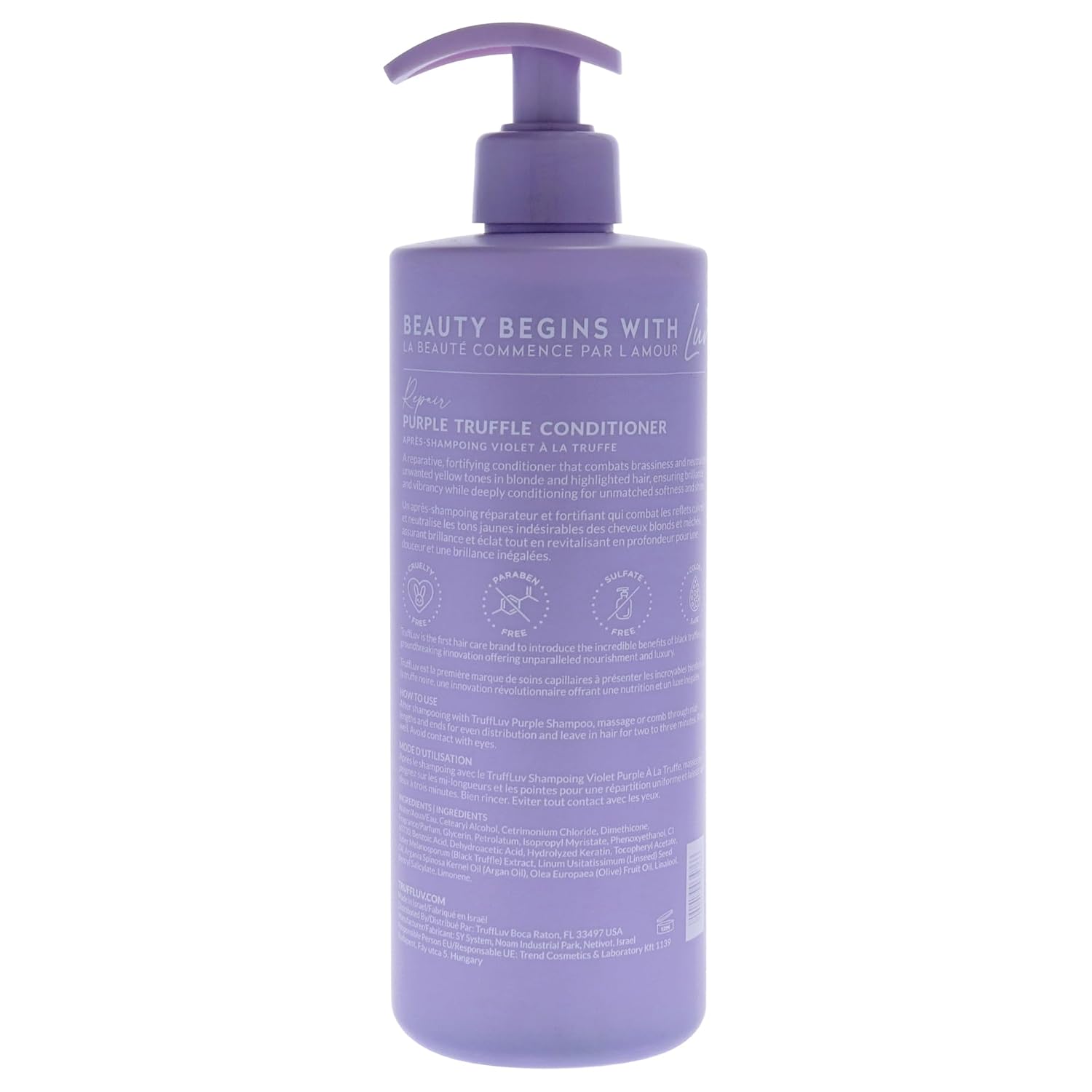TruffLuv Purple Truffle Hair Conditioner with Black Truffle Extract, 16.9 Oz