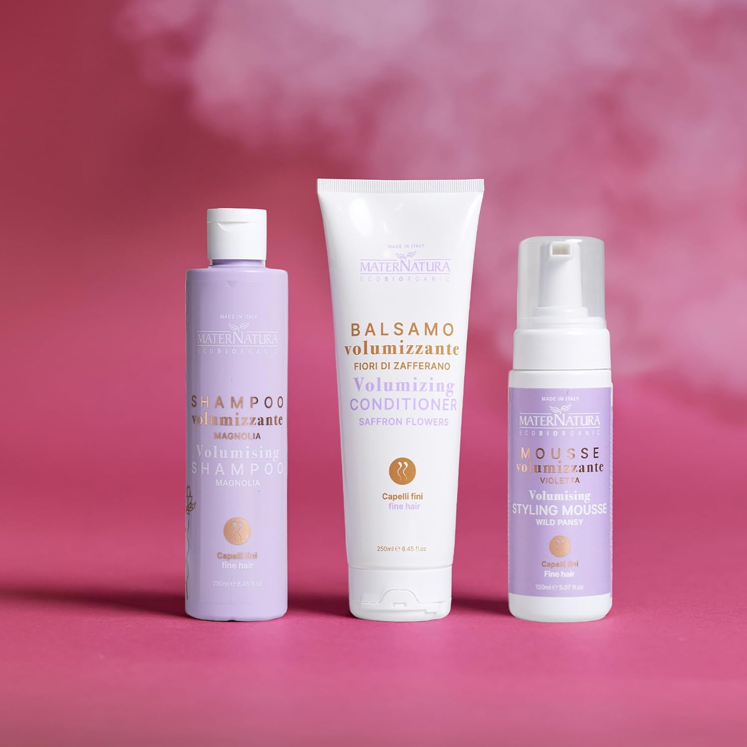 Maternatura, Volumising Shampoo Fine Magnolia Hair, Extreme Volume and Softness, Strengthens, Volumizes and Zero Frizzy Effect, 8.45 Fl.Oz
