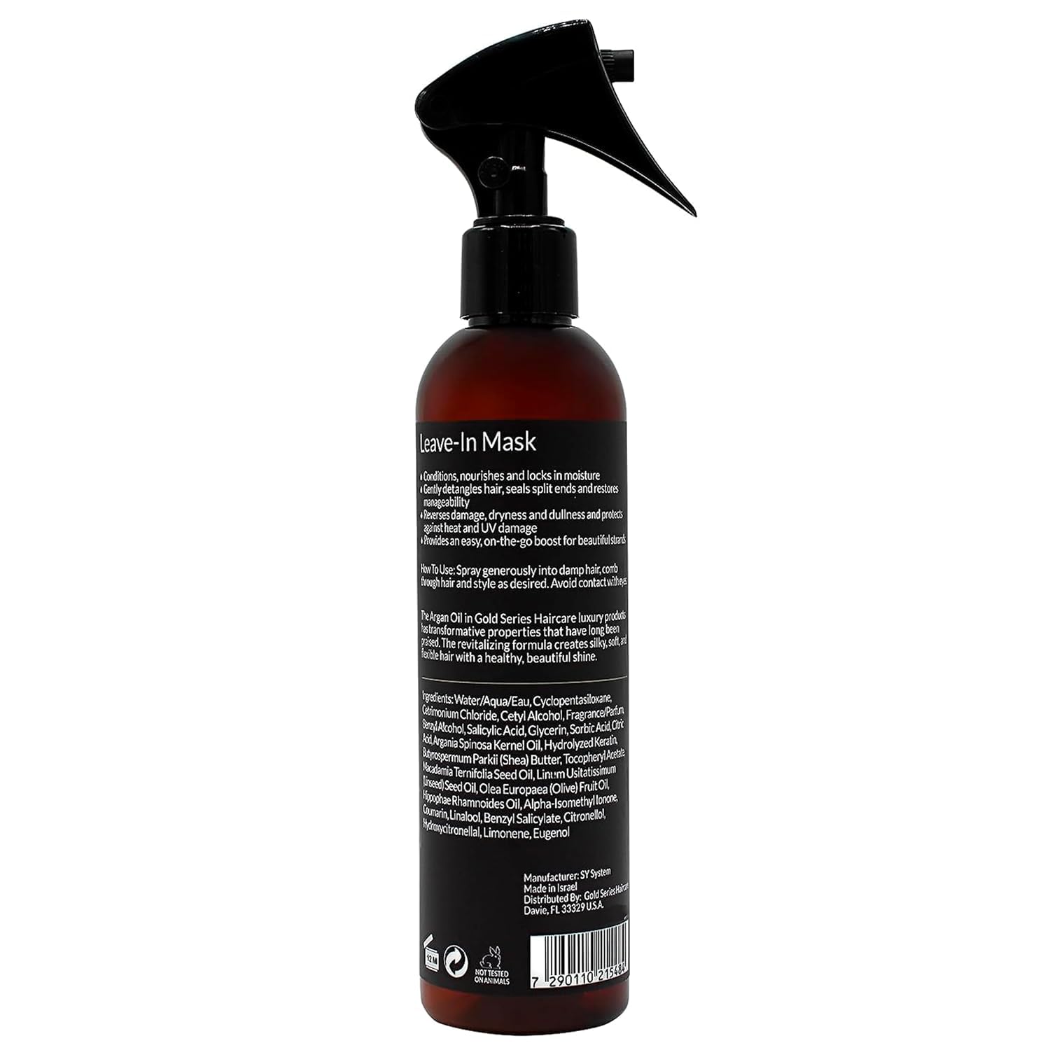 Gold Series Leave-In Hair Mask – Argan Oil Hair Mask Enriched with Keratin, 8.4 Fl.Oz