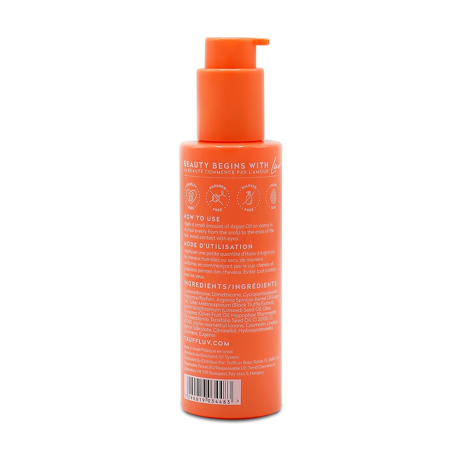 TruffLuv Argan Hair Oil with Black Truffle Extract, 3.38 Fl. Oz