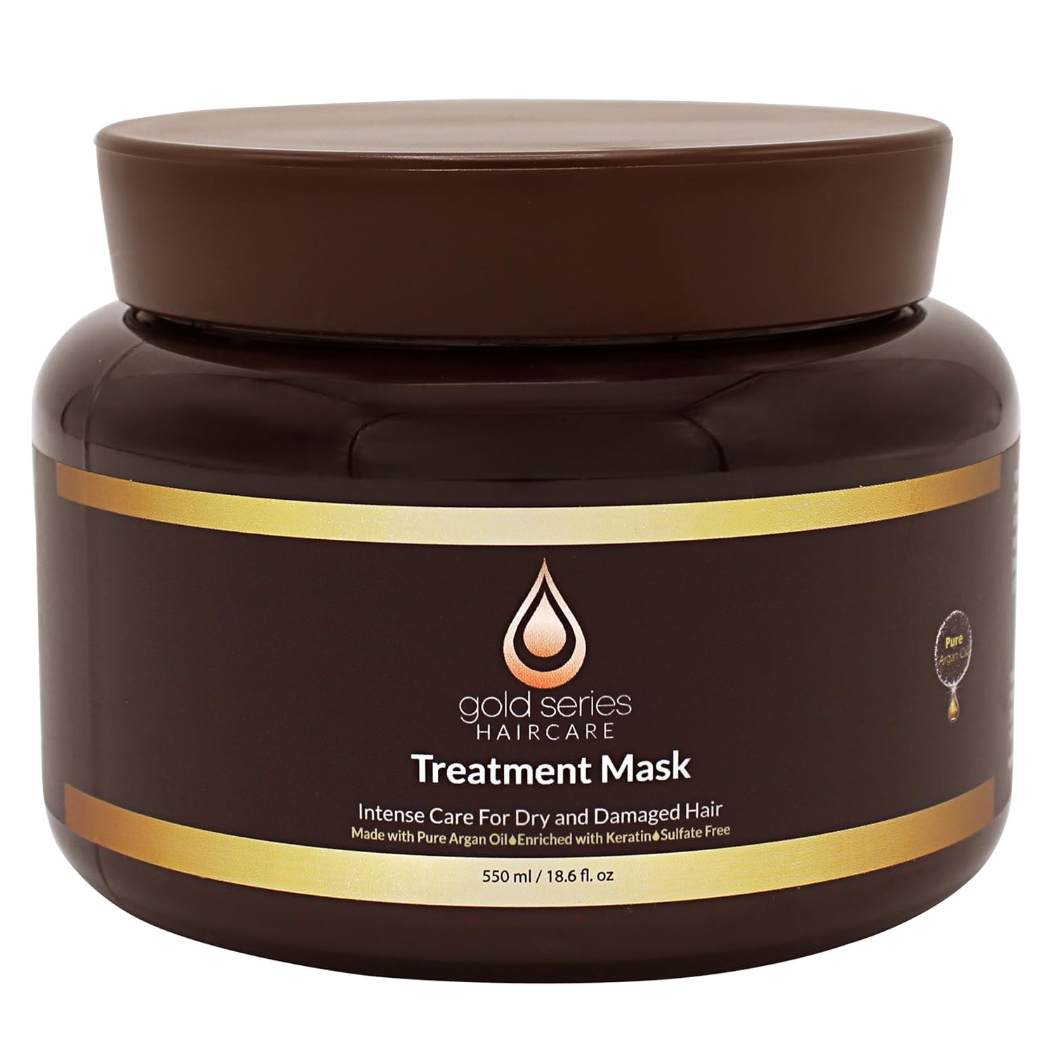 Gold Series Treatment Mask – Deep Hydrating Argan Oil Hair Mask, 18.6 Oz
