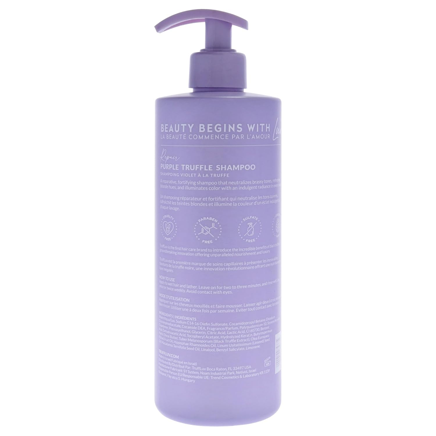 TruffLuv Purple Truffle Shampoo with Black Truffle Extract, 16.9 Fl. Oz