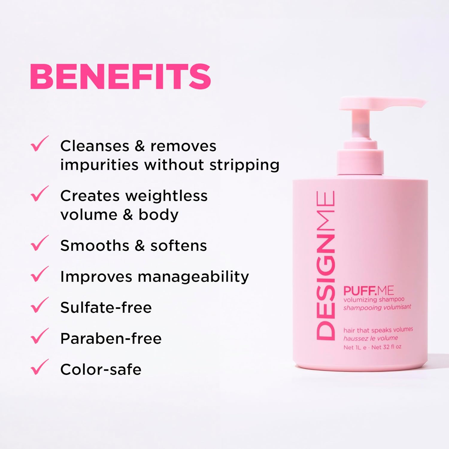 PUFF.ME Volumizing Shampoo by DESIGNME, 32 Fl.Oz