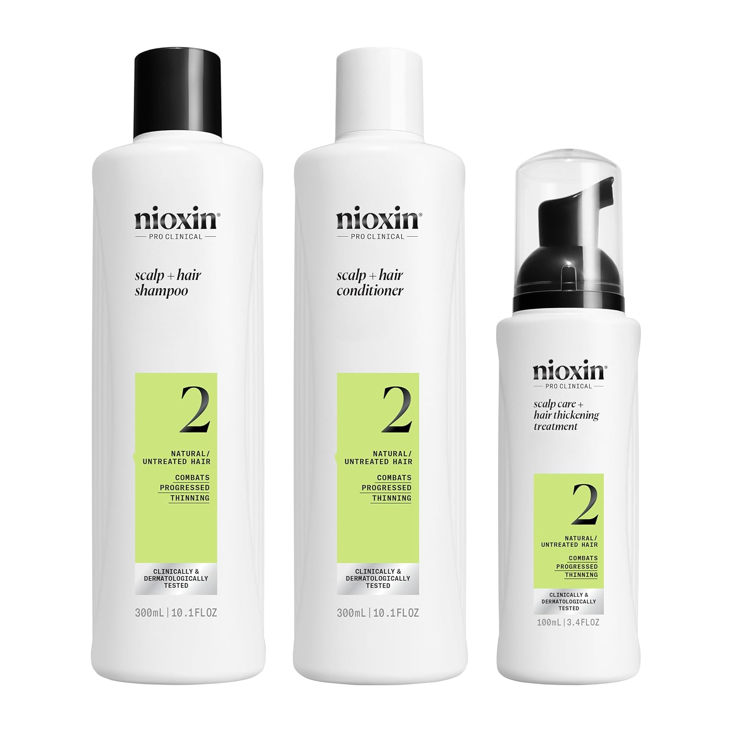 Nioxin System 2 Hair Thickening Kit for Natural Hair with Light Thinning(For Natural Hair with Progressed Thinning)