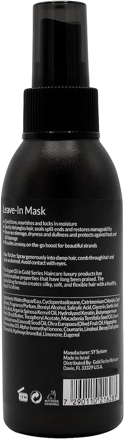 Gold Series Leave-In Hair Mask – Argan Oil Hair Mask Enriched with Keratin, 4.2 Fl.Oz