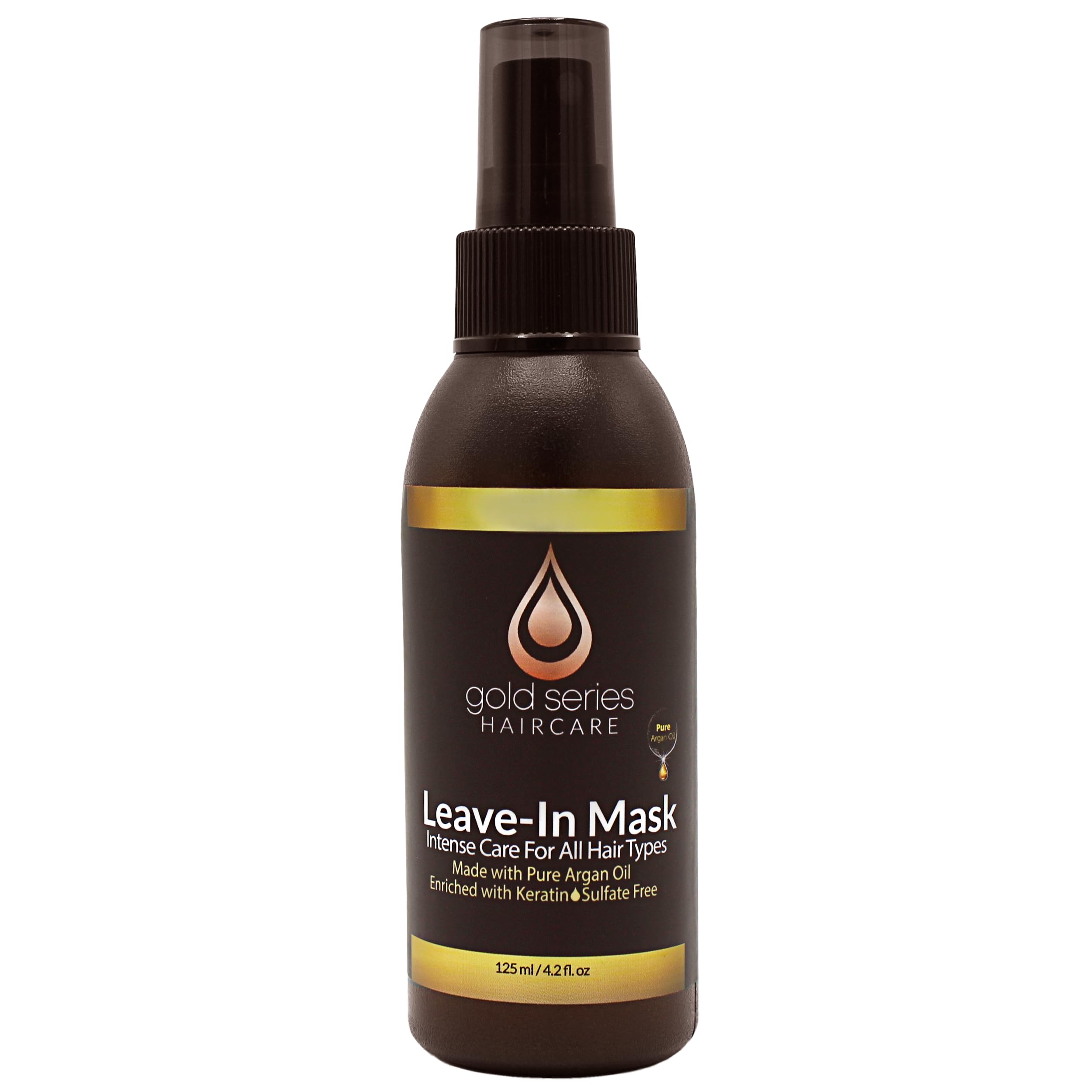 Gold Series Leave-In Hair Mask – Argan Oil Hair Mask Enriched with Keratin, 4.2 Fl.Oz