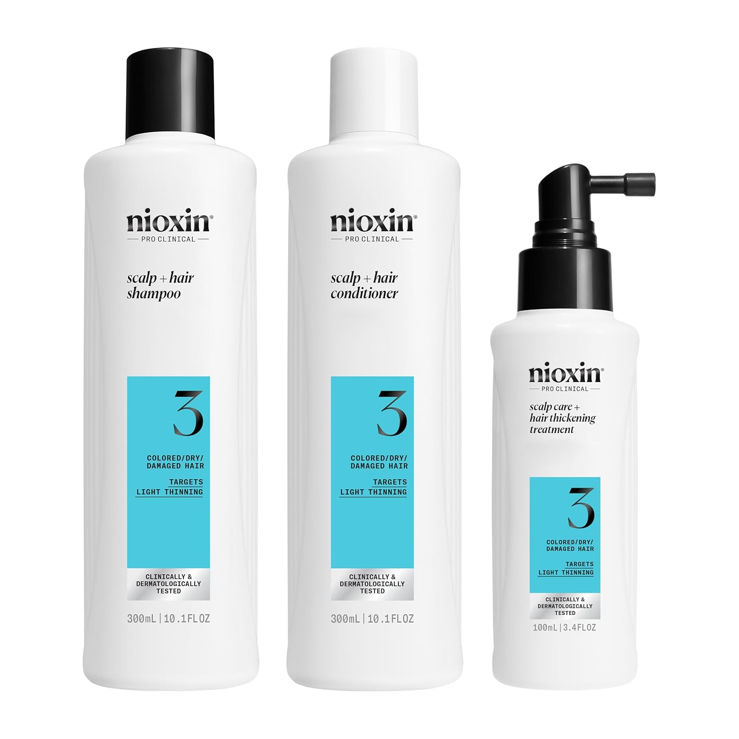 Nioxin System 3 Hair Thickening Kit for Natural Hair with Light Thinning (For Color Treated Hair With Light Thinning)