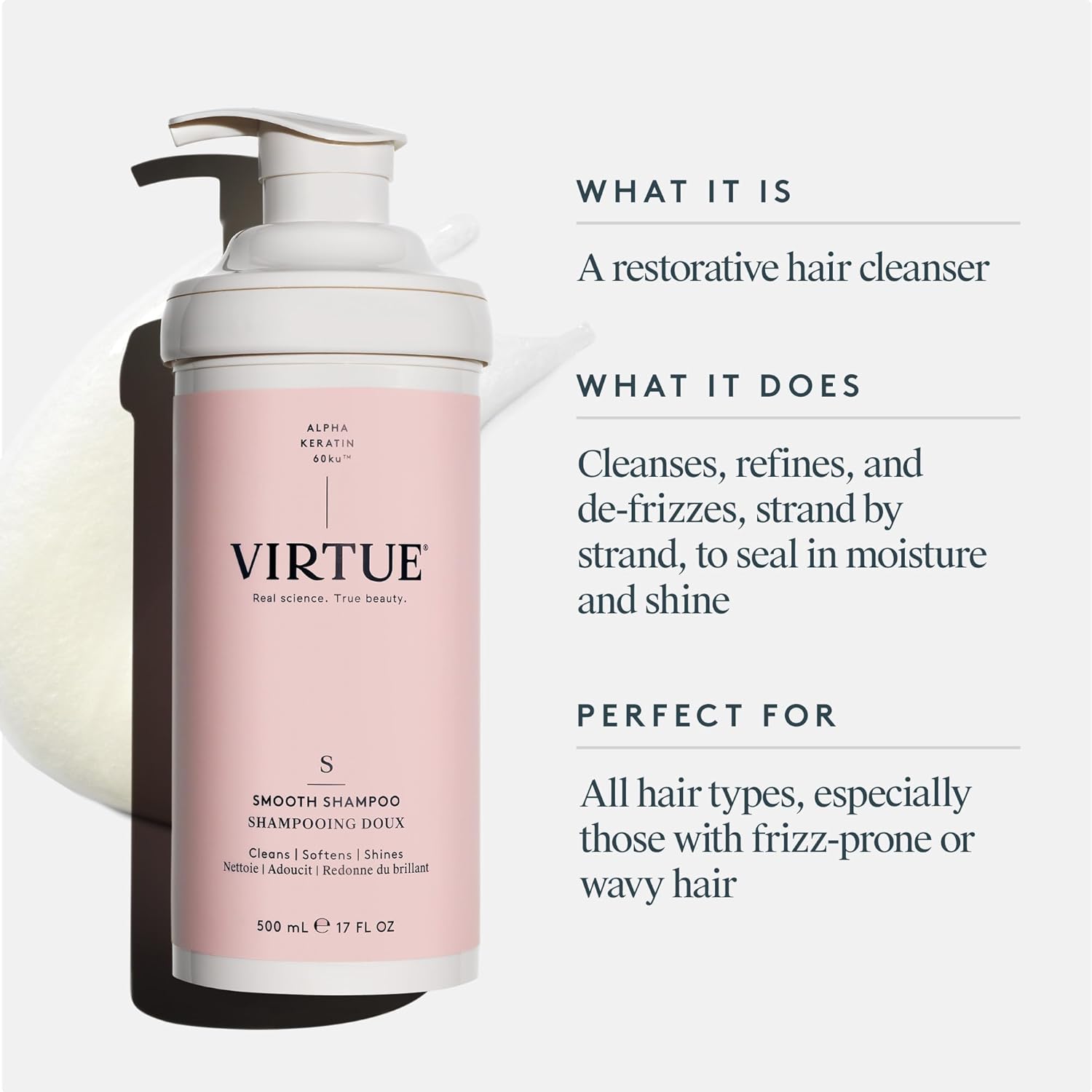 Virtue Lab Smooth Shampoo 17 oz