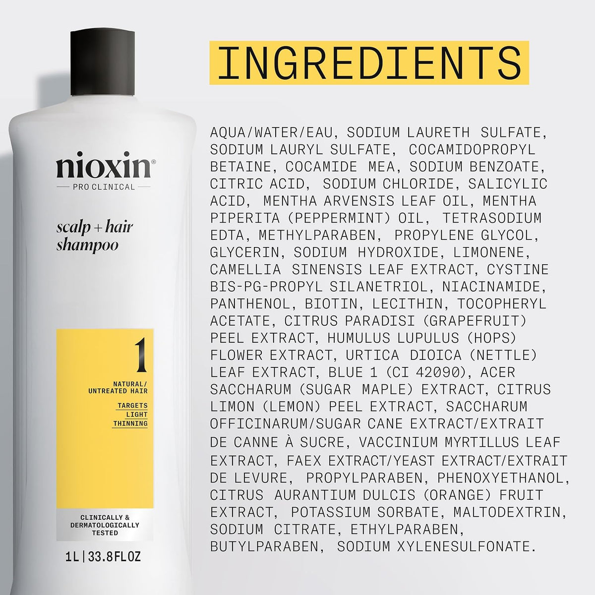 Nioxin Scalp + Hair Shampoo No. 1 - 33.8 Oz