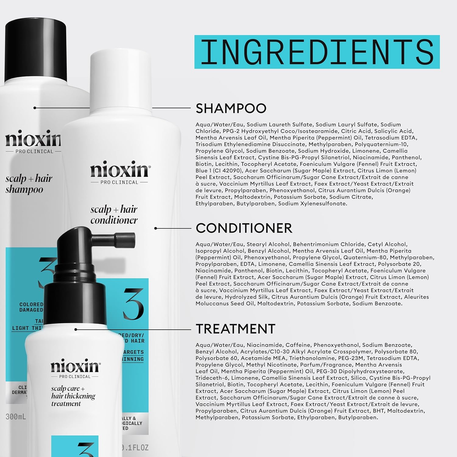 Nioxin System 3 Hair Thickening Kit for Natural Hair with Light Thinning (For Color Treated Hair With Light Thinning)