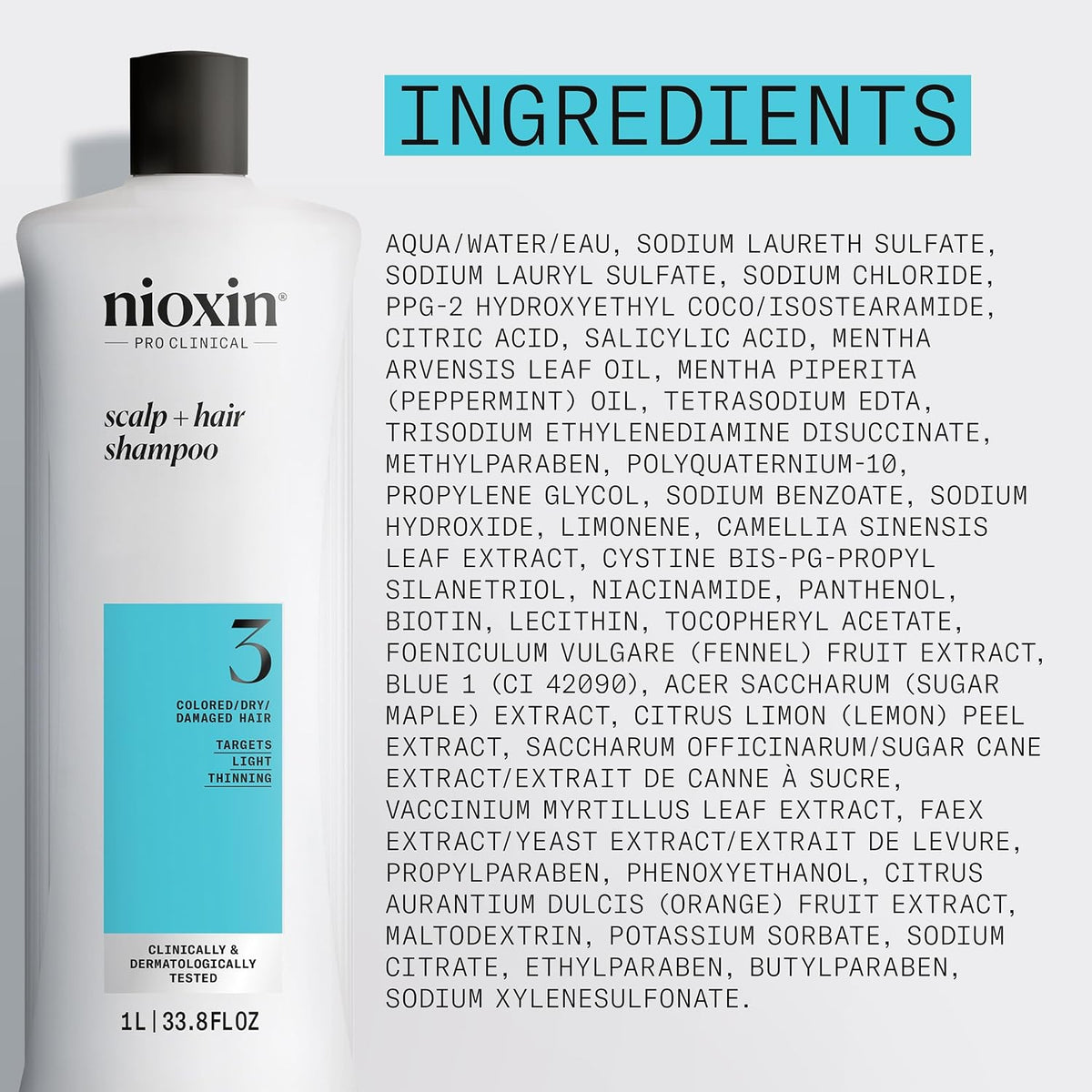 Nioxin Scalp + Hair Shampoo No. 3 - 33.8 Oz