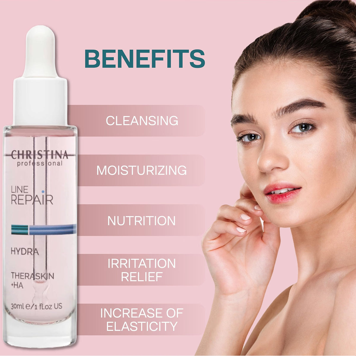 CHRISTINA- Line Repair Hydra Theraskin +HA Face Serum - 30 ml/ 1 Fl. Oz