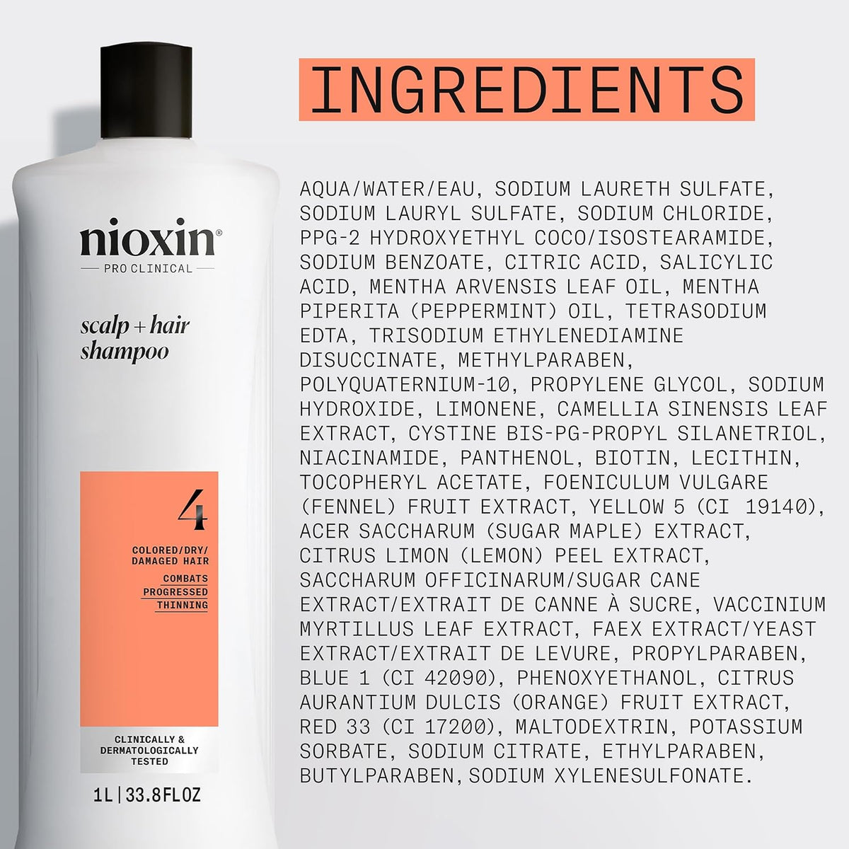 Nioxin Scap + Hair Shampoo No. 4 - 33.8 Oz