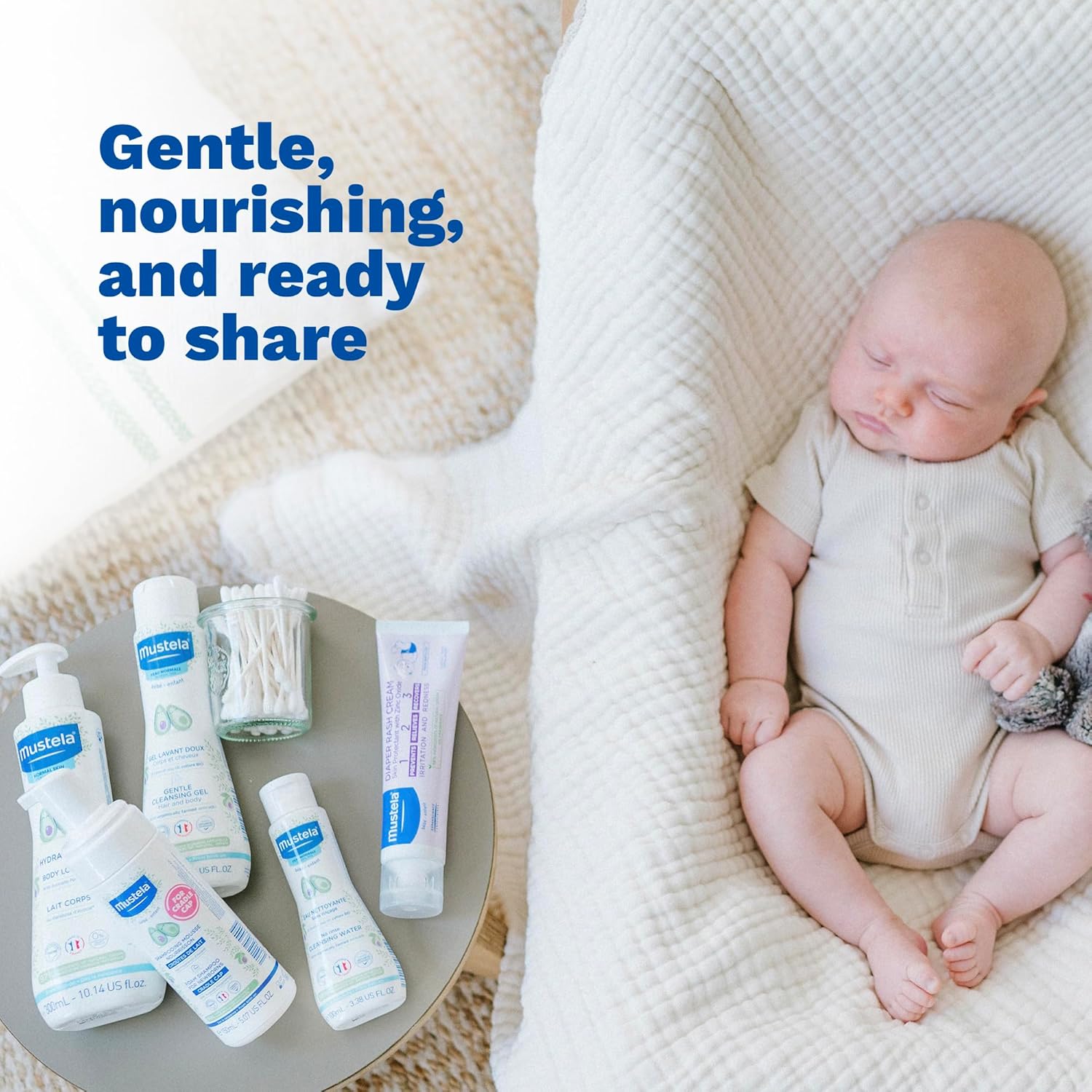 Mustela Newborn Arrival Gift Set - Baby Skincare & Bath Time Essential- 5 Items Set