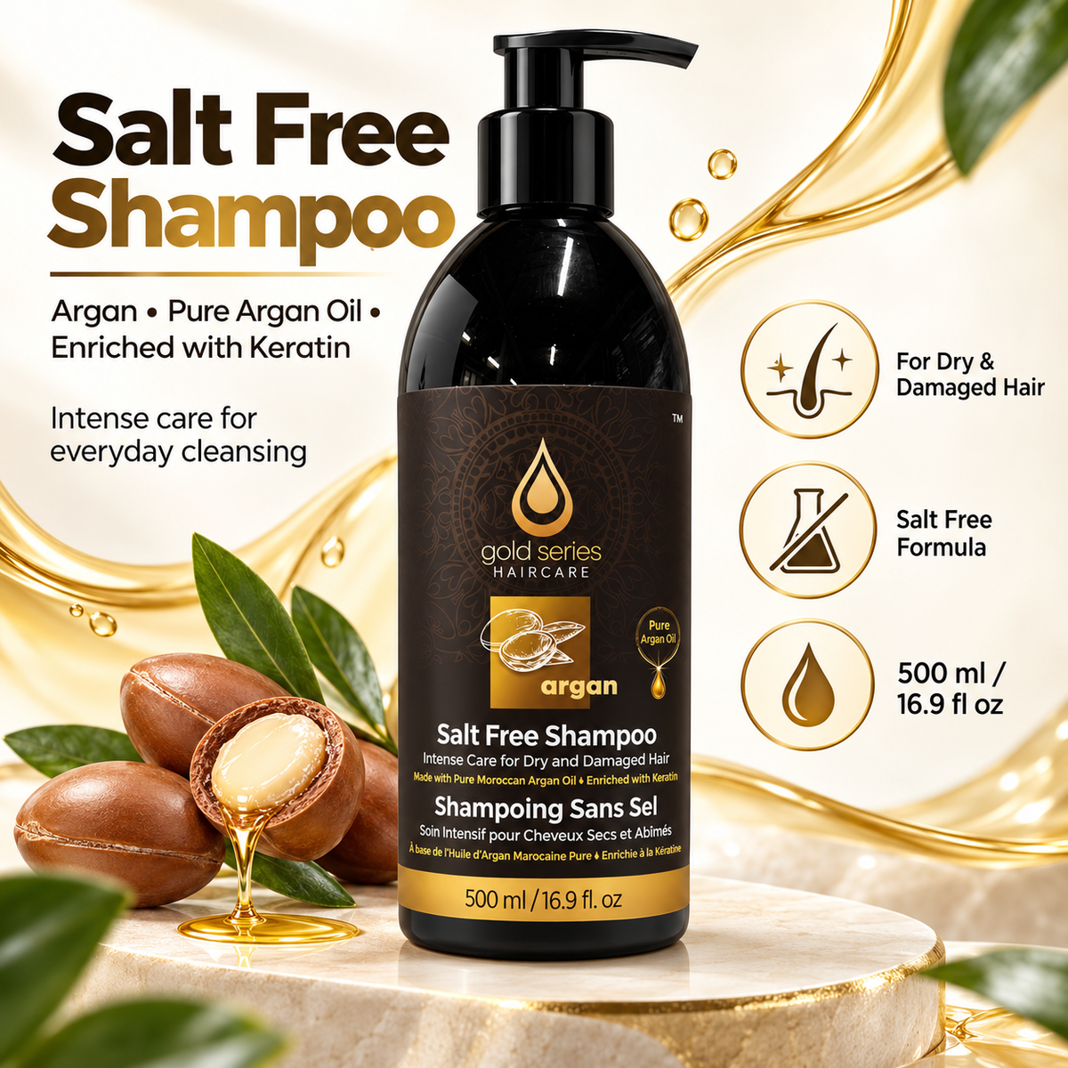 Gold Series Salt Free Shampoo 500ml/ 16.9 Fl.Oz