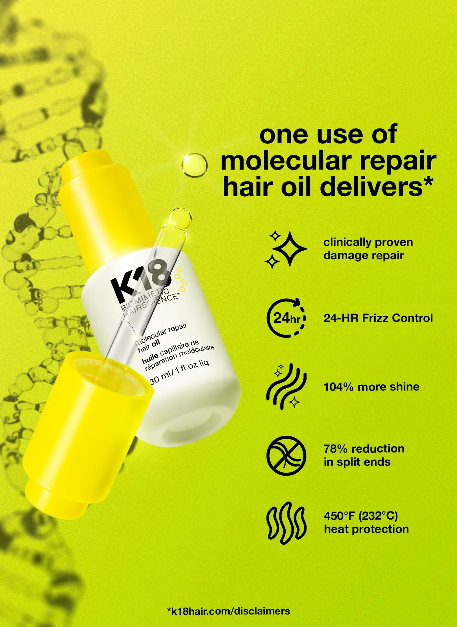 K18 Molecular Repair Hair Oil, 1 Fl.Oz
