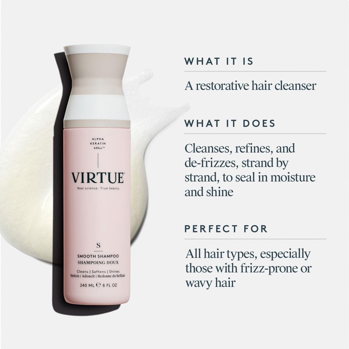Virtue Lab Smooth Shampoo 8 OZ